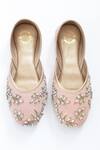 Shiveen Shiveen_Pink Embroidered Light Rhinestone Juttis_Online_at_Aza_Fashions