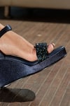 Buy_Perca_Blue Embellished Crystal Platform Wedges _Online_at_Aza_Fashions