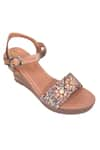 Perca_Pink Embellished Crystal Platform Wedges _Online_at_Aza_Fashions