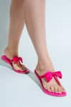 Buy_Perca_Pink T-strap Bow Flats _at_Aza_Fashions