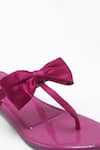 Perca_Pink T-strap Bow Flats _Online_at_Aza_Fashions