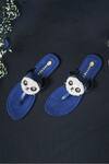 Buy_Perca_Blue Embellished Panda Flats_at_Aza_Fashions
