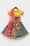 Buy Fayon Kids Blue Silk, Organza, Georgette, Brocade Sequins, Bandhani Print Lehenga Set Online at Aza Fashions Buy_Fayon Kids_Blue Silk, Organza, Georgette, Brocade Sequins, Bandhani Print Lehenga Set _Online_at_Aza_Fashions