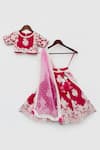 Fayon Kids_Pink Silk, Organza Embroidery Floral Lehenga Set _Online_at_Aza_Fashions