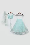 Fayon Kids_Blue Net Sequins Embroidered Lehenga Set _Online_at_Aza_Fashions