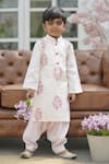 Buy_FAYON KIDS_White Cotton Silk Embroidered Floral Motifs Kurta And Salwar Set _at_Aza_Fashions