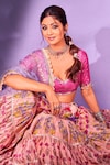 Maayera Jaipur_Pink Spun And Organza Print & Noorbagh Lehenga Set _Online_at_Aza_Fashions