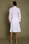 Shop_Daisydays.CO._White Top Aqhawan Cotton Shirt And Pleated Skirt Set_at_Aza_Fashions