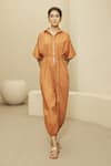 Buy_Ampm_Brown Faya Cotton Jumpsuit_at_Aza_Fashions