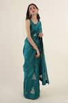 Rashi Jain_Green Chanderi Embroidered Floral Motifs Saree _Online_at_Aza_Fashions