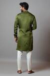 Shop_PAARSH_Green Linen Satin, Malai Cotton Yami Kurta Set_at_Aza_Fashions