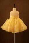 BA BA Baby Clothing CO Yellow Viscose Organza Embroidered Snow White Layered Ruffle Dress Online at Aza Fashions BA BA Baby Clothing CO_Yellow Viscose Organza Embroidered Snow White Layered Ruffle Dress_Online_at_Aza_Fashions