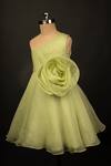 Buy_BA BA Baby Clothing CO_Green Viscose Organza Pleats Tinker Bell One Shoulder Dress_Online_at_Aza_Fashions
