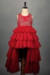 Ba Ba Baby clothing co_Anna Tiered Asymmetric Gown For Girls_Online_at_Aza_Fashions