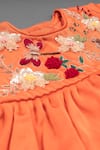 BA BA Baby Clothing CO_Orange Cotton , Blend, Linen Floral Paradise Embroidered Kurta Set_Online_at_Aza_Fashions