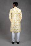 Shop_Rng Safawala_Yellow Cotton Silk Tie And Dye & Print Kurta Set_at_Aza_Fashions