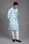 Buy_RNG Safawala_Blue Cotton Silk Printed Tie And Dye & Kurta & Churidar Set _at_Aza_Fashions