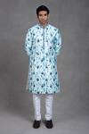 RNG Safawala_Blue Cotton Silk Printed Tie And Dye & Kurta & Churidar Set _Online_at_Aza_Fashions