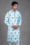 Buy_RNG Safawala_Blue Cotton Silk Printed Tie And Dye & Kurta & Churidar Set _Online_at_Aza_Fashions