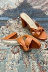 Buy_Tiesta_Brown Knotted Block Heels _at_Aza_Fashions