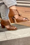 Tiesta_Brown Florence Cutout Block Heels _Online_at_Aza_Fashions