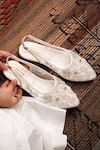 Shop_Tiesta_White Embellished Cinderella Mules _at_Aza_Fashions