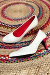 Buy_Tiesta_White Suede Pointed Toe Pumps _at_Aza_Fashions