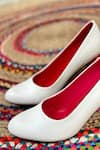 Tiesta_White Suede Pointed Toe Pumps _Online_at_Aza_Fashions