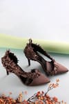 Buy_Tiesta_Grey Embroidery Flower Embellished Heels _at_Aza_Fashions