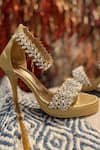 Buy Tiesta Gold Pearls, Cut Work Embellished Stilettos at Aza Fashions Buy_Tiesta_Gold Pearls, Cut Work Embellished Stilettos _at_Aza_Fashions