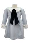 Buy_Jasmine And Alaia_Blue Cotton Pearls, Lace Celia Collared Dress _at_Aza_Fashions