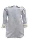 Shop_Jasmine And Alaia_Blue Cotton Pearls, Lace Celia Collared Dress _at_Aza_Fashions