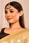 Buy_MINAKI_Gold Plated Bead Drop Maangtikka _at_Aza_Fashions