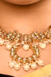 Buy_Minaki_Gold Plated Pearls, Diamonds Floral Kundan Choker Set _Online_at_Aza_Fashions