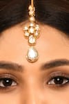 MINAKI_Gold Plated Floral Kundan Maangtikka _Online_at_Aza_Fashions