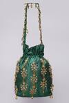 Shop_Ornatte_Green Embroidery Saanjh Potli Bag_at_Aza_Fashions