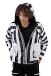 Buy_All2Defy_Black Windcheater And Dot Net Print Stripes Reversible Hoodie _at_Aza_Fashions