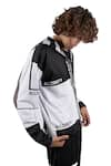 Buy_All2Defy_Black Windcheater And Dot Net Print Stripes Reversible Hoodie _Online_at_Aza_Fashions