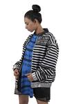 All2defy_Blue Windcheater Reversible Bomber Jacket_Online_at_Aza_Fashions