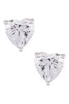 Buy_Solasta Jewellery_Silver Plated Swarovski Zirconia Heart Solitaire Stud Earrings _at_Aza_Fashions