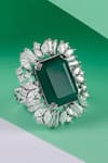 Solasta Jewellery_Green Swarovski Zirconia And Stone Victorian Emerald Ring _Online_at_Aza_Fashions