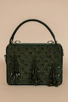 Buy_Aamli_Green Embroidery, Beads Jade Cross Body Clutch _at_Aza_Fashions