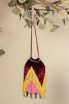 Buy_Aamli_Maroon Embroidered Maskali Tokri Bead Work Bucket Bag _at_Aza_Fashions