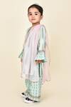 Buy_Pankhuri by Priyanka_Blue Mughal Print Kurta Palazzo Set For Girls_Online_at_Aza_Fashions