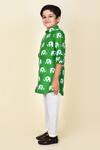 Buy_Pankhuri By Priyanka_Green Cotton Elephant Print Kurta And Pant Set _Online_at_Aza_Fashions
