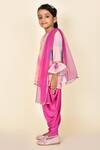 Buy_Pankhuri By Priyanka_Pink Georgette, Crepe, Lycra, Net Gota Patti Digital Print Kurta Dhoti Pant Set _Online_at_Aza_Fashions