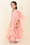 Buy_Pankhuri by Priyanka_Pink Mirror Work Hem Lehenga Set For Girls_Online_at_Aza_Fashions