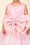 Shop_Pankhuri By Priyanka_Pink Organza, Crepe Stones Bow Front Frock _Online_at_Aza_Fashions