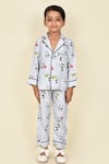 Buy_Pankhuri by Priyanka_Grey Rayon Cotton Panda Night Suit _at_Aza_Fashions