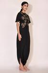 Arihant Rai Sinha_Black Crepe Floral Embroidered Jumpsuit_Online_at_Aza_Fashions